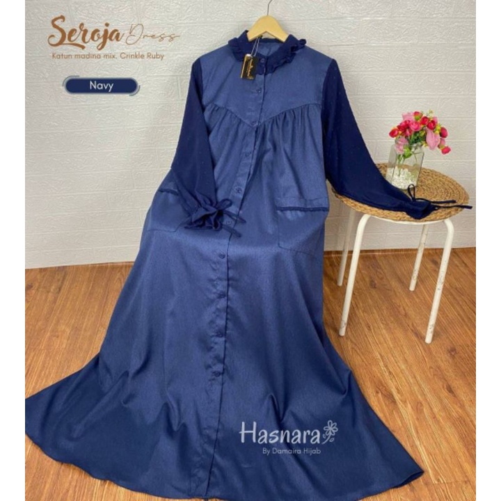 Gamis Mix Katun Madinah+Crinkle Ruby