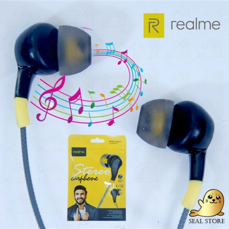 HEADSET REALME BUDS 2 STEREO - HANDSFREE REALME C15 C11 C12 C20 C21 C21Y C25 --