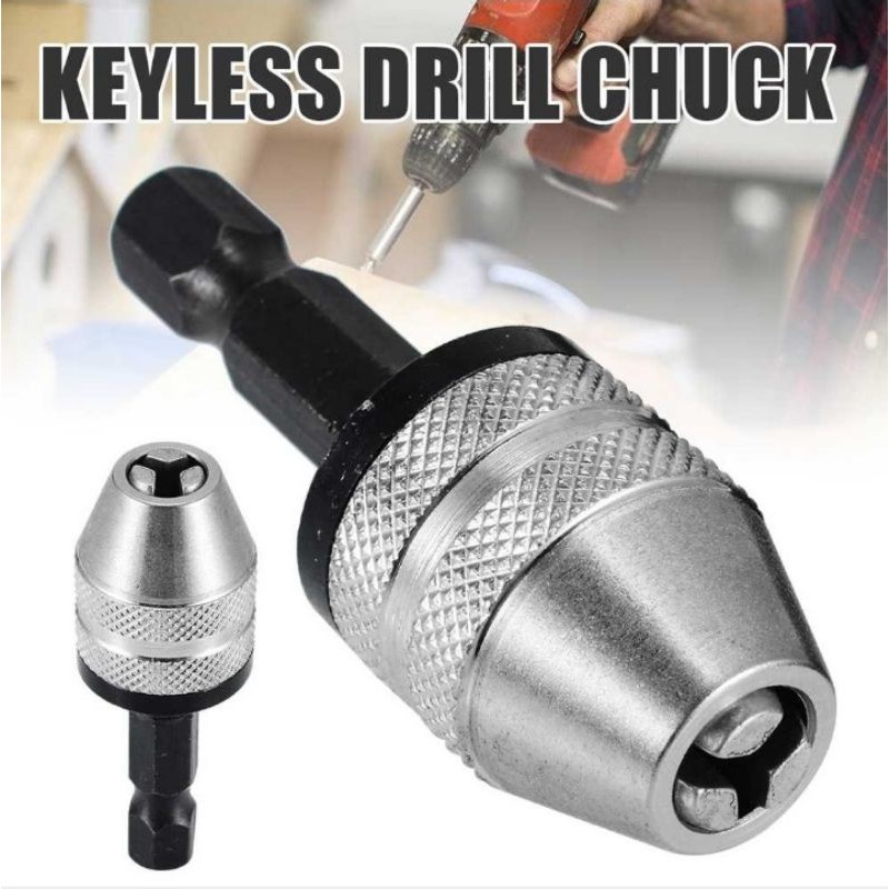 Drill chuck bit quick change hex shank