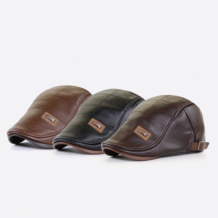 Topi Pet Kulit Pria Topi Model Copet Jamont TK09
