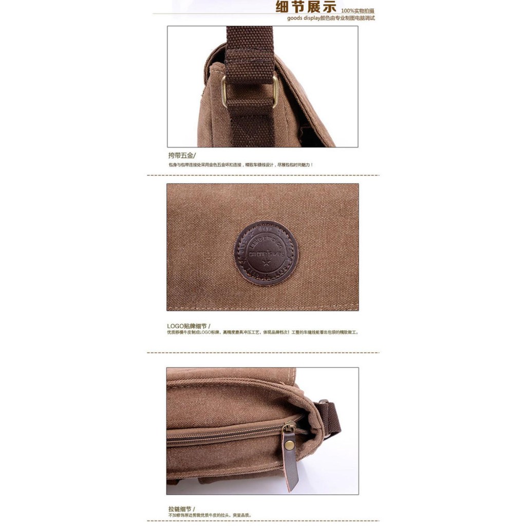 KR Tas Selempang Messenger Bag Bahan Canvas