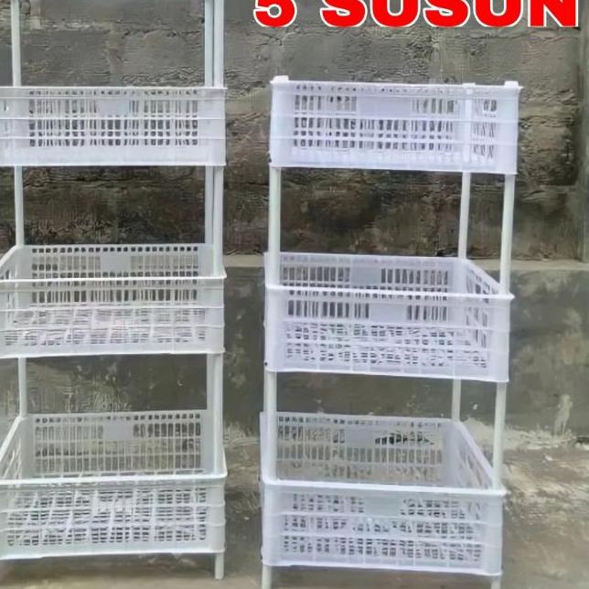 ❅ KERANJANG 5 SUSUN Rak 5 Susun Keranjang Serbaguna Keranjang Warung Rak Dapur ➽