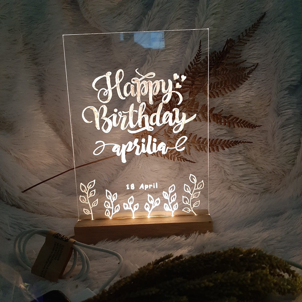 akrilik murah/ acrylic lettering custom / kado / gift/hampers/ lampu tidur