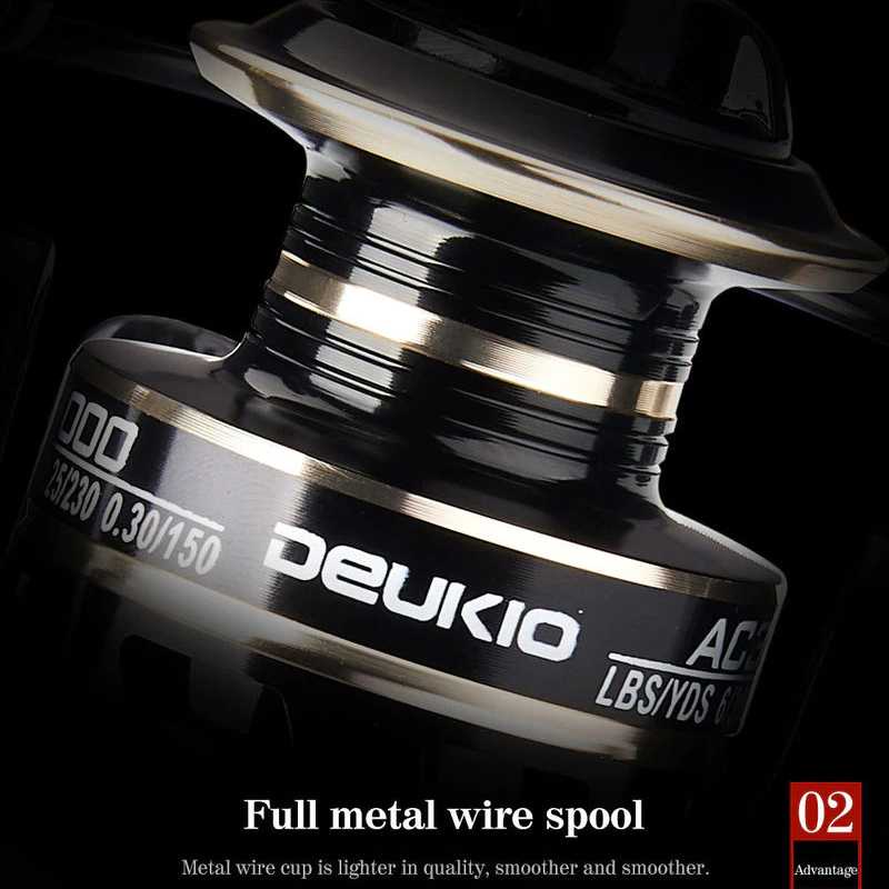 DEUKIO AC2000 Reel Pancing Spinning Fishing Reel 5.2:1 Gear Ratio