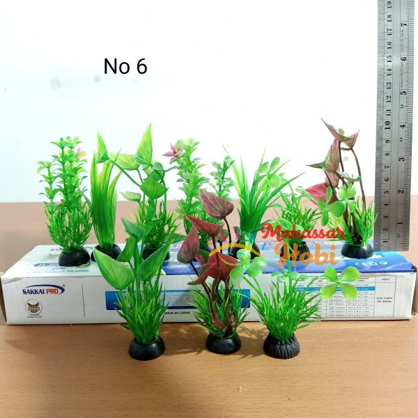 Tanaman Hias No 6 Hiasan Aksesoris Aquarium Aquascape Plastik 9-10 cm