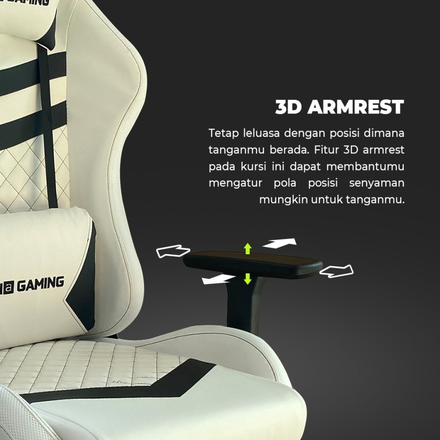 Kursi Gaming DIGITAL ALLIANCE Camero RGB - White | ITECHBALI