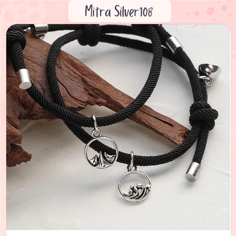 [MS108] GL 26 Gelang Couple Magnet Viral Bestie Pasangan Sahabat Pacar Bahan Tali (2pcs)