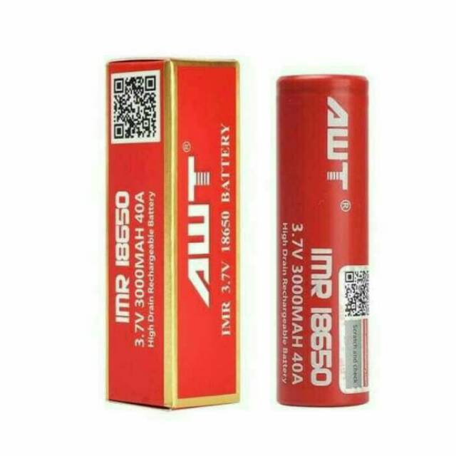 Baterai AWT MERAH 3000 mah high drain rechargeable battery