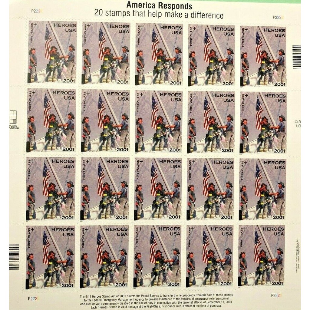 

Full Sheet Perangko USPS United Station 911 Heroes
