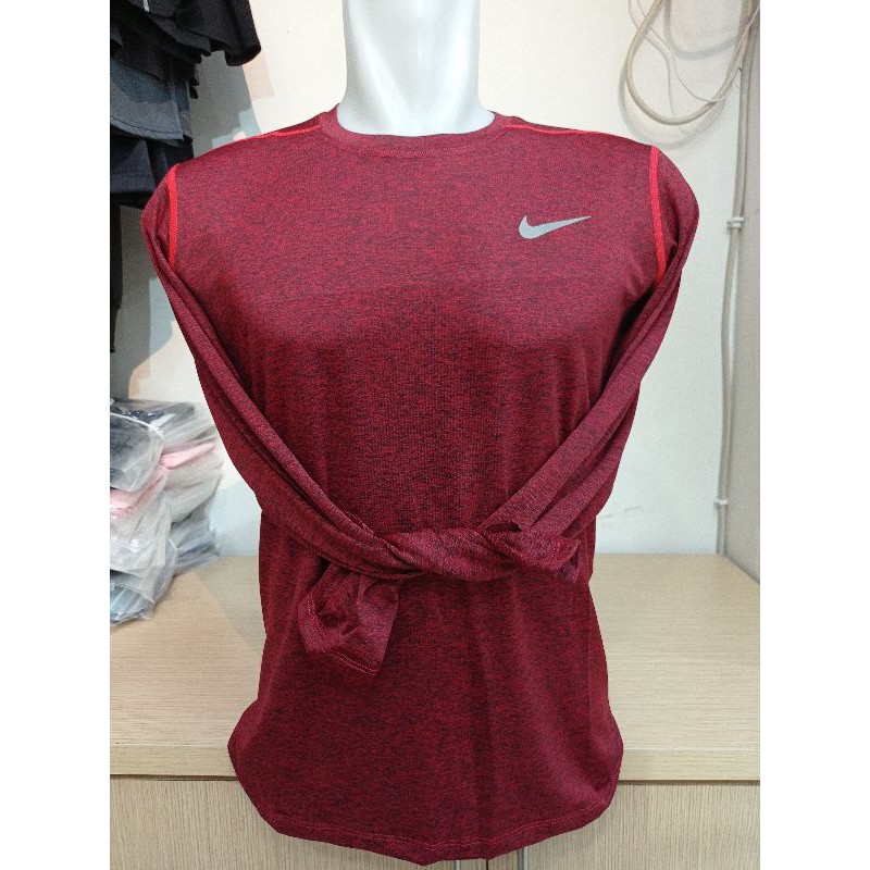 Manset Baju/Baselayer Lengan panjang Nike import (Maron)