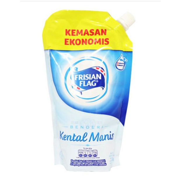 

(SALE!! EXPIRED OKTOBER 2025) Frisian flag susu skm putih 560 gram kemasan pouch