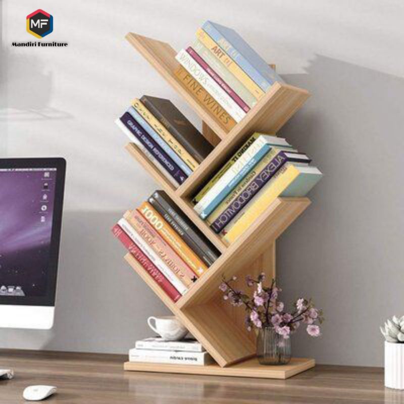 Rak Buku Minimalis Model pohon