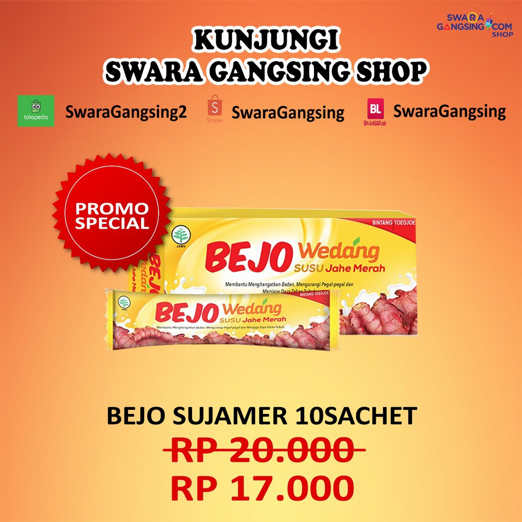 

Bejo Sujamer (Wedang Susu Jahe Merah) 10 sachet