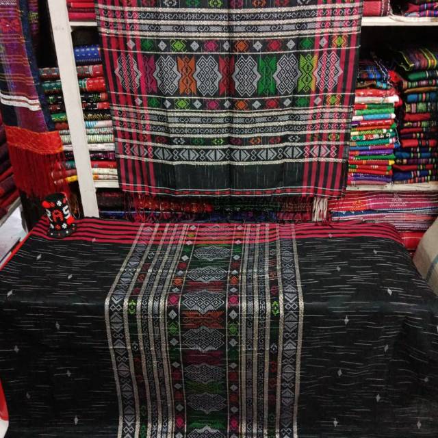 Songket Tenun semi sutra benang import