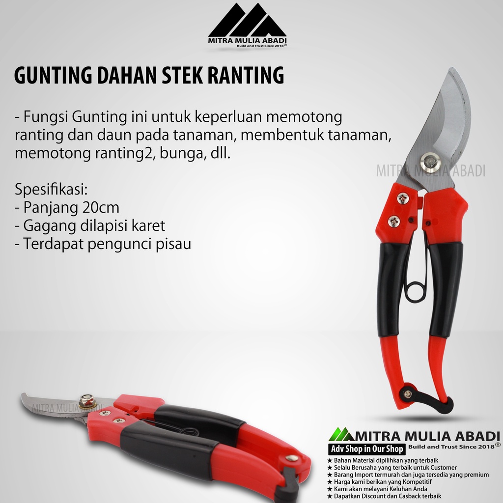 Gunting Dahan / Gunting Ranting pohon / Stek / Stainless Steel Freed 8