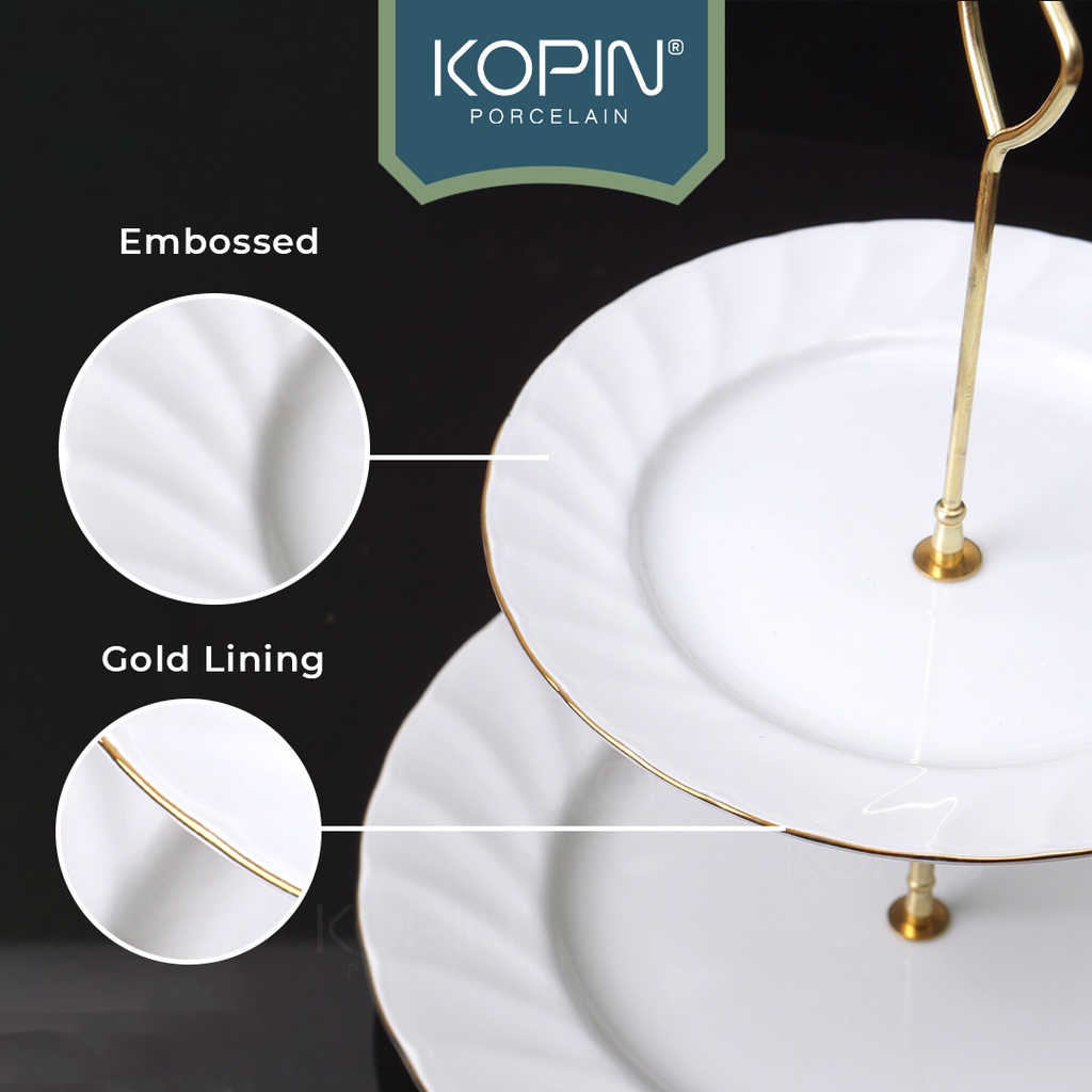 Kopin - Piring Tingkat Rim Porcelain