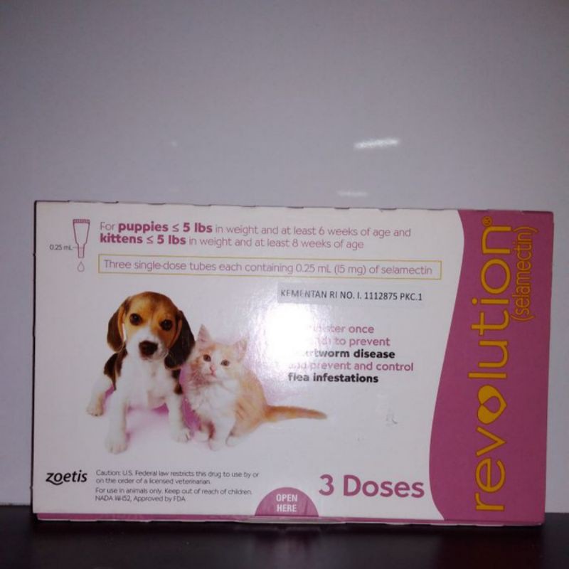 revolution puppy kitten/obat tetes (1tube) kutu anak kucing anak anjing