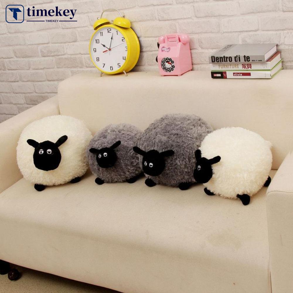 Timekey V7W4 Mainan Boneka Stuffed Plush Domba Warna Putih / Abu-Abu Untuk Hadiah Bayi / Anak