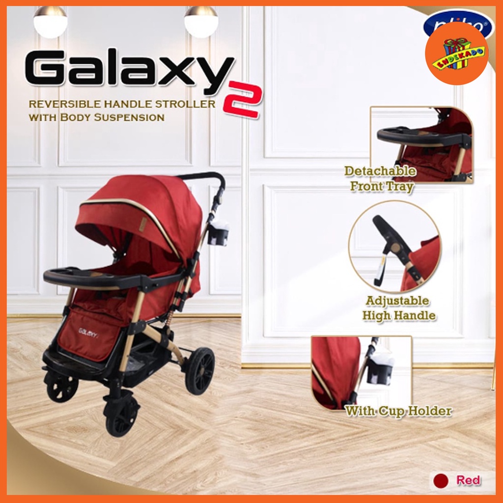 MAKASSAR! PLIKO STROLLER BAYI GALAXY 2 BS 633 - Kereta Dorong 2 Arah