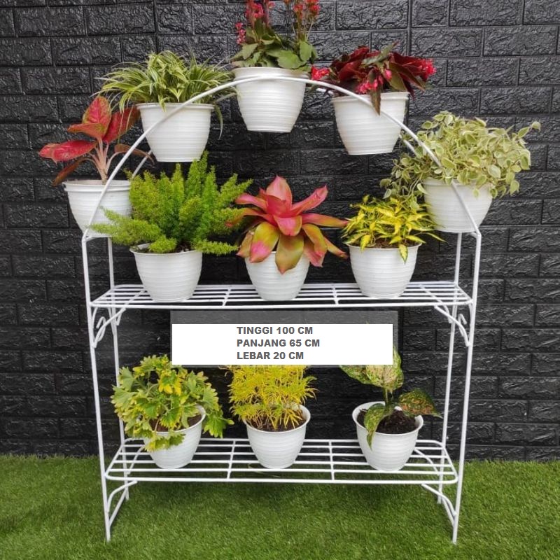 ALLS BESI TEBAL&BESAR 8 MM RAK BUNGA 11 DUDUKAN POT / RAK POT TANAMAN / RAK POT MEWAH / RAK POT