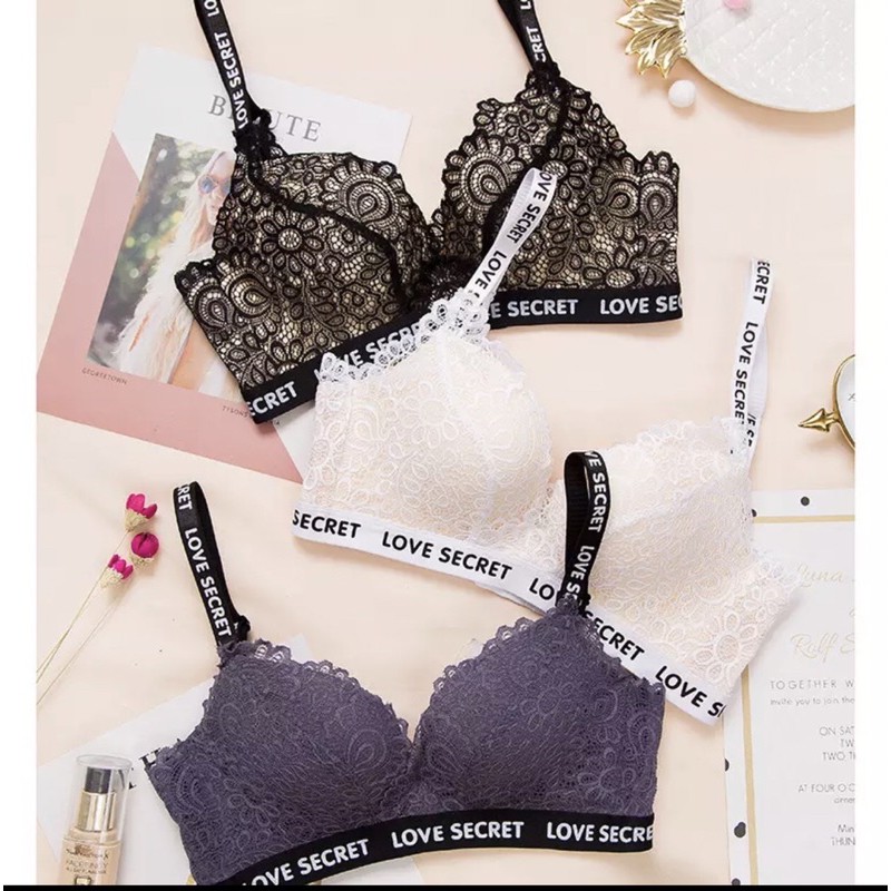 Bra Seamless (K-F41) Full soft Brokat / Busa Push Up dan tanpa kawat model ekslusif