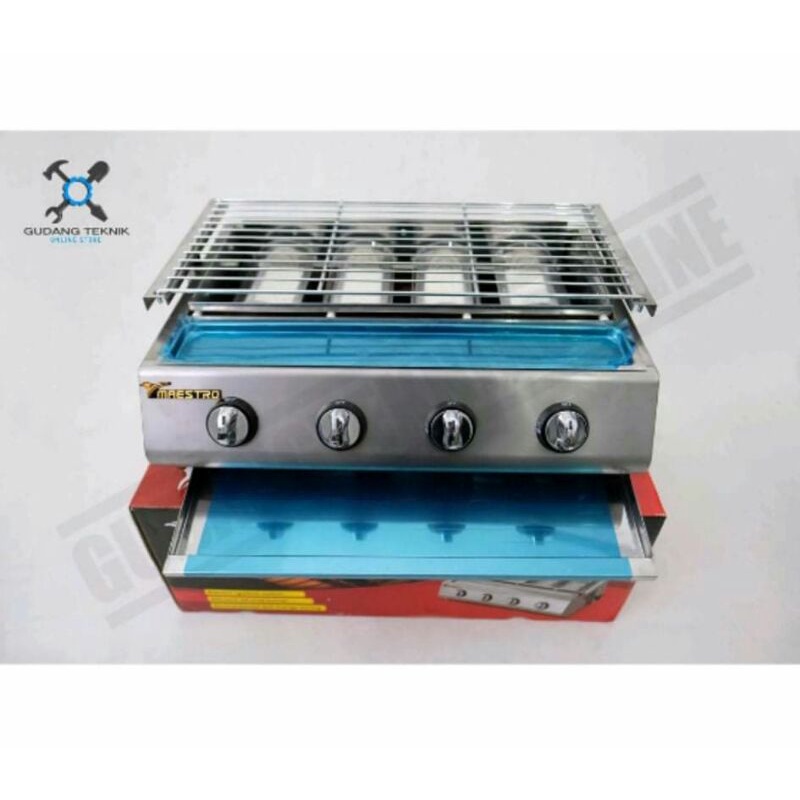 Kompor Gas Panggangan Pemanggang Sosis Roaster 4 Tungku Maestro Full Stainless / Kompor panggangan s