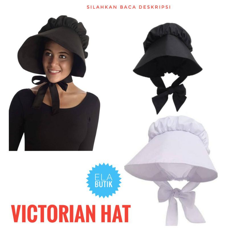 kostum victorian-bonnet-topi-kostum halloween-book day-dewasa