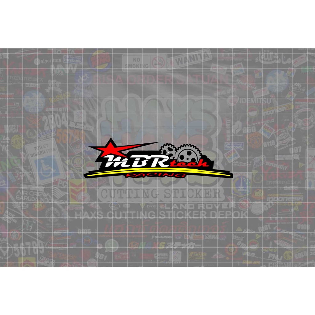 Cutting Sticker MBR Tech Racing Ukuran 10 Cm Untuk Motor