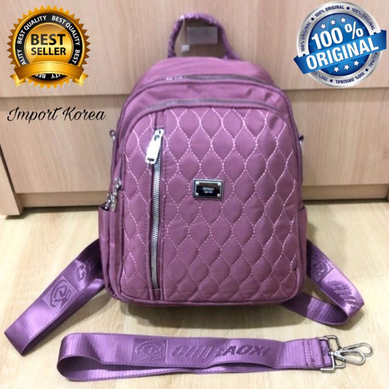 ORIGINAL Tas Ransel Chibao Wanita IMPORT KOREA Elegan Design Tebal Anti Air Best Seller Terbaru