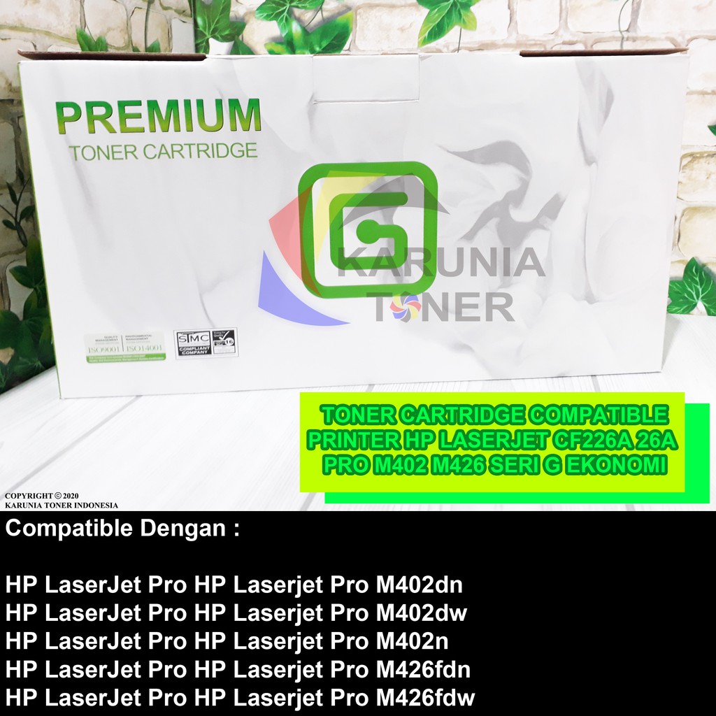 Toner Catridge Compatible Printer HP Laserjet CF226A 26A M402 M426 Seri G Ekonomi