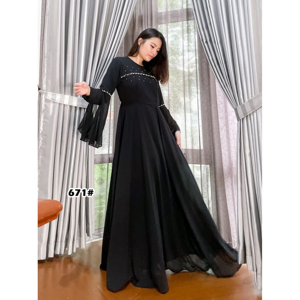 671# Dress muslim fashion wanita / gamis ceruty fashion wanita