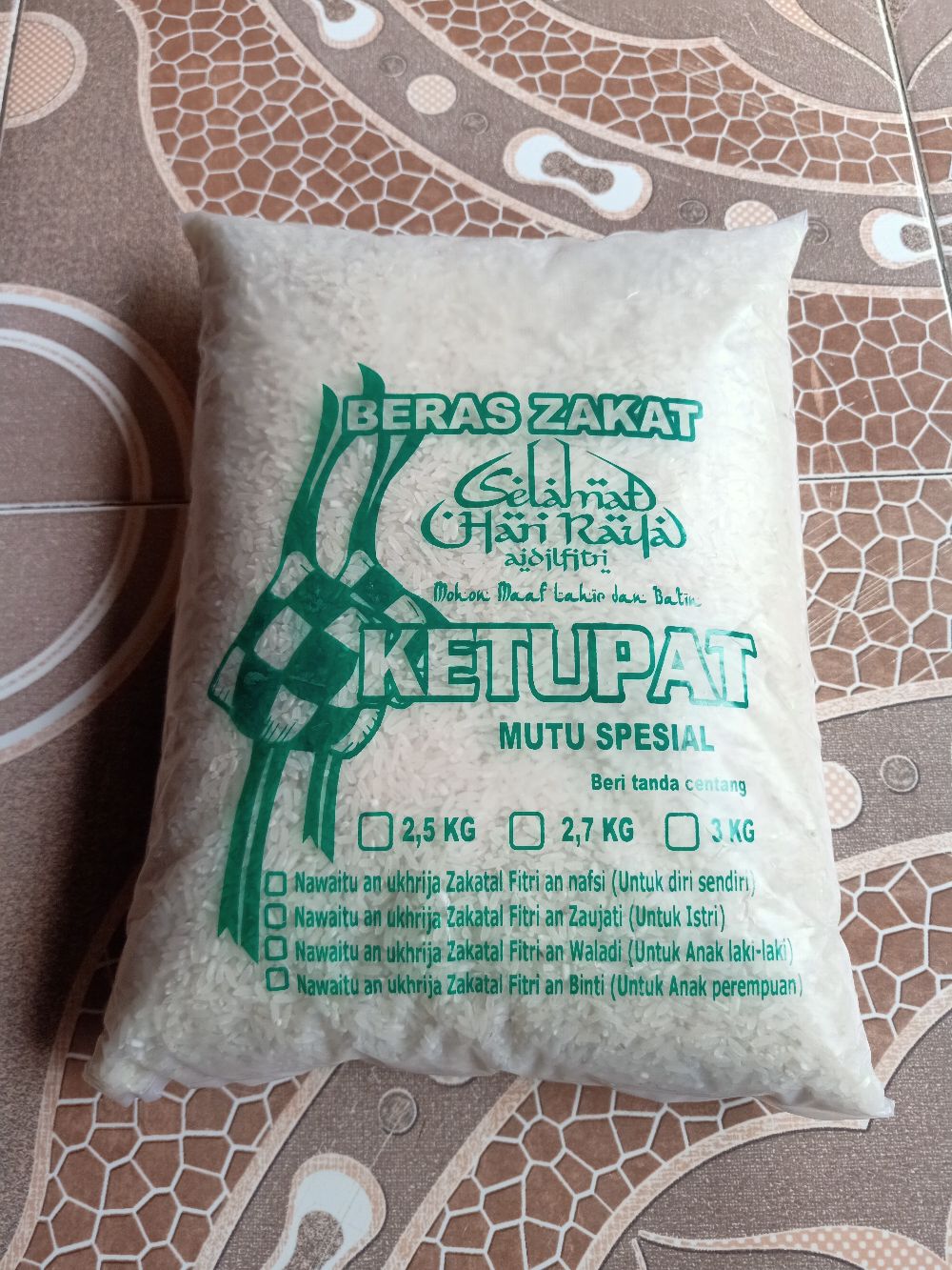 Plastik Beras Zakat Ketupat 3 Kg