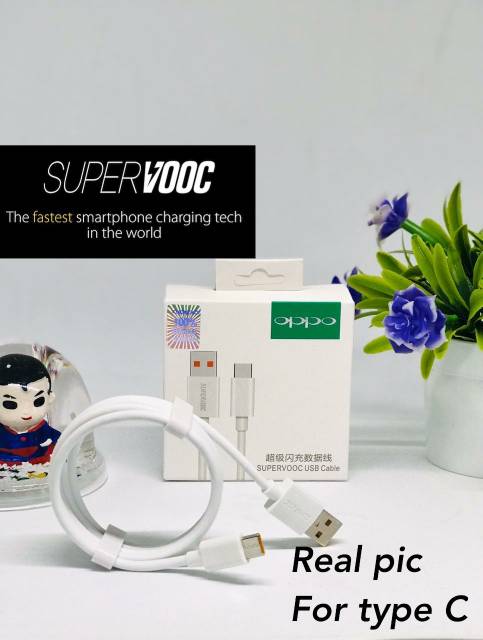 KABEL DATA OPPO RENO TYPE C SUPER VOOC FLASH CHARGING ORIGINAL