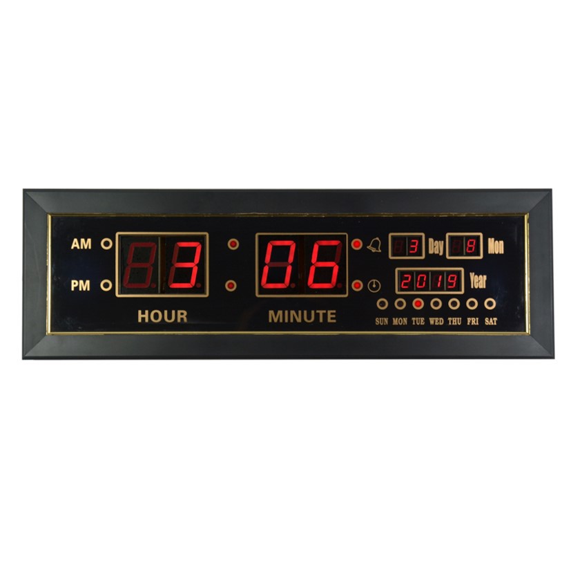 Jam Dinding Digital LED Wall Clock Ukuran Besar 50cm ES585