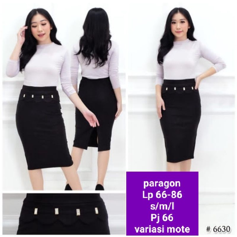 Rok sepan hitam paragon s m l tebal mix mutiara