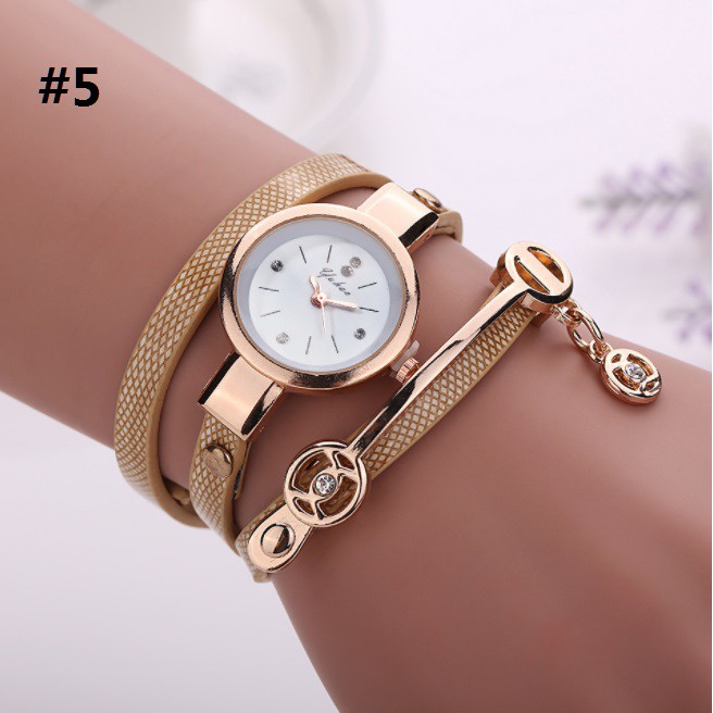 Jam Tangan Lilit Gelang Wanita #37 DOUBLE CIRCLE Korea Fashion Women Bracelet Watch Cewe Jaman Now