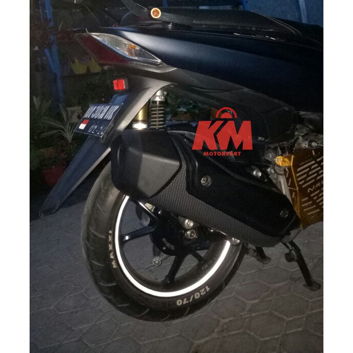 Tutup Cover Knalpot Pelindung Motor Yamaha NMax Aerox N Max Hitam Putih Merah Biru Kuning Variasi