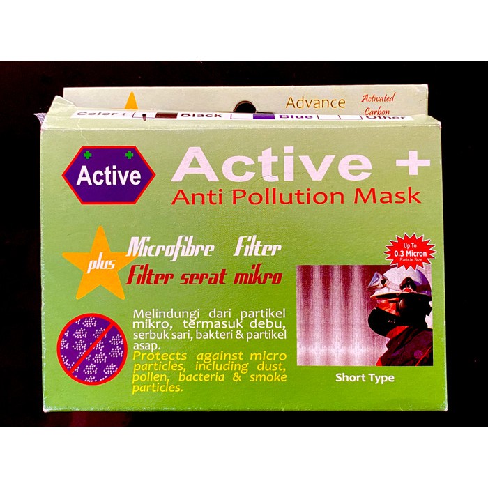 MASKER ANTI POLUSI+FILTER SERAT MIKRO/ANTI POLLUTION MASK SHORT TYPE