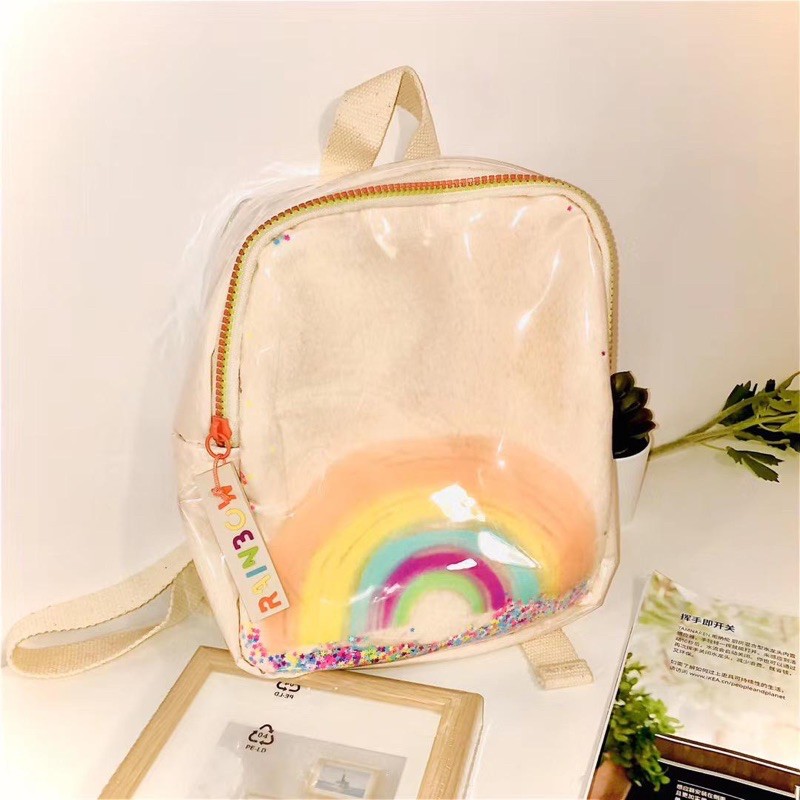 ORIGINAL  Zara kids bag - backpack rainbow / tas ransel anak perempuan pelangi