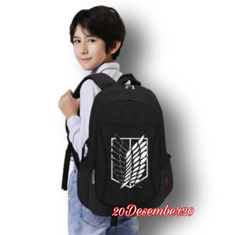 Tas Sekolah Anak Laki Laki Sd Smp Backpack Ransel Set R9I7 Gr RW402 Backpack Sekolah Una anime titan-1