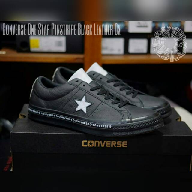Converse One Star Pinstripe Black Leather Ox