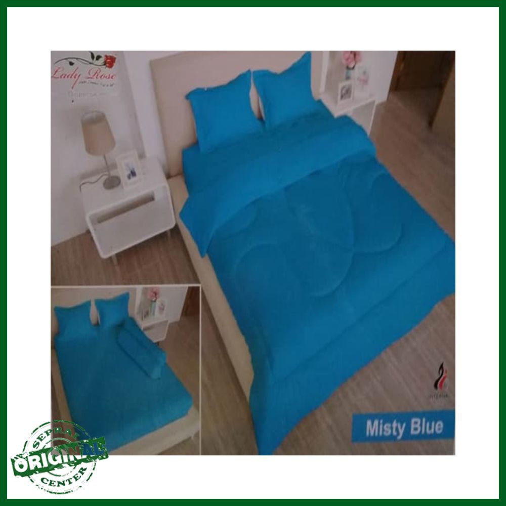 SEPREI LADY ROSE / SPREI LADY ROSE MISTY BLUE No.1 KING 180 SEPRAI POLOS BIRU MUDA LANGIT