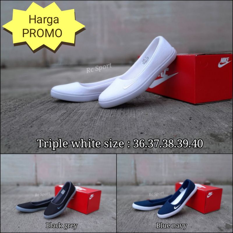 Sepatu Nike Flat Perempuan . Nike Balet Cewek . Sepatu Selop Nike
