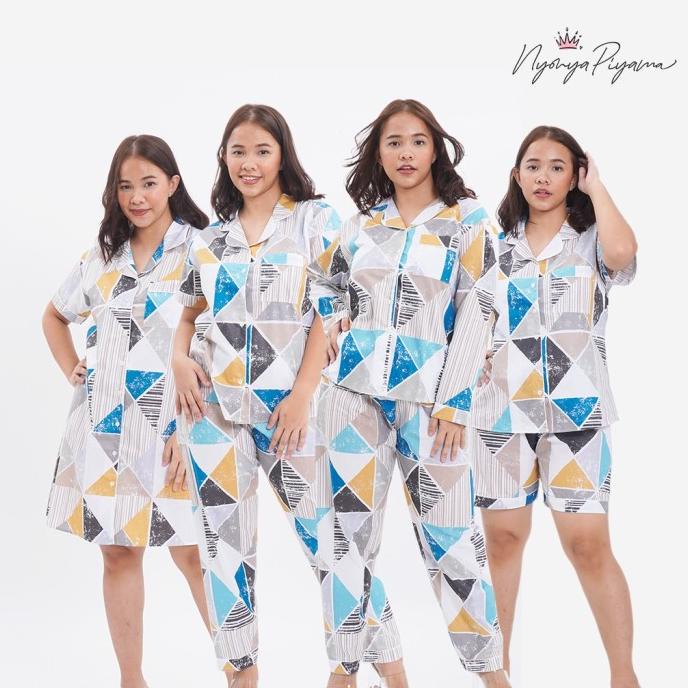 Nyonya Piyama Jungkook - Katun Set Classic Pajamas Wanita S M L Xl Hwqk215O63