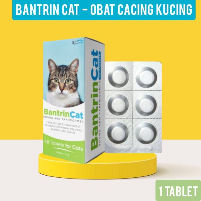 PETINDO BANTRIN CAT OBAT CACING KUCING ADULT KITTEN ORIGINAL PER TABLET