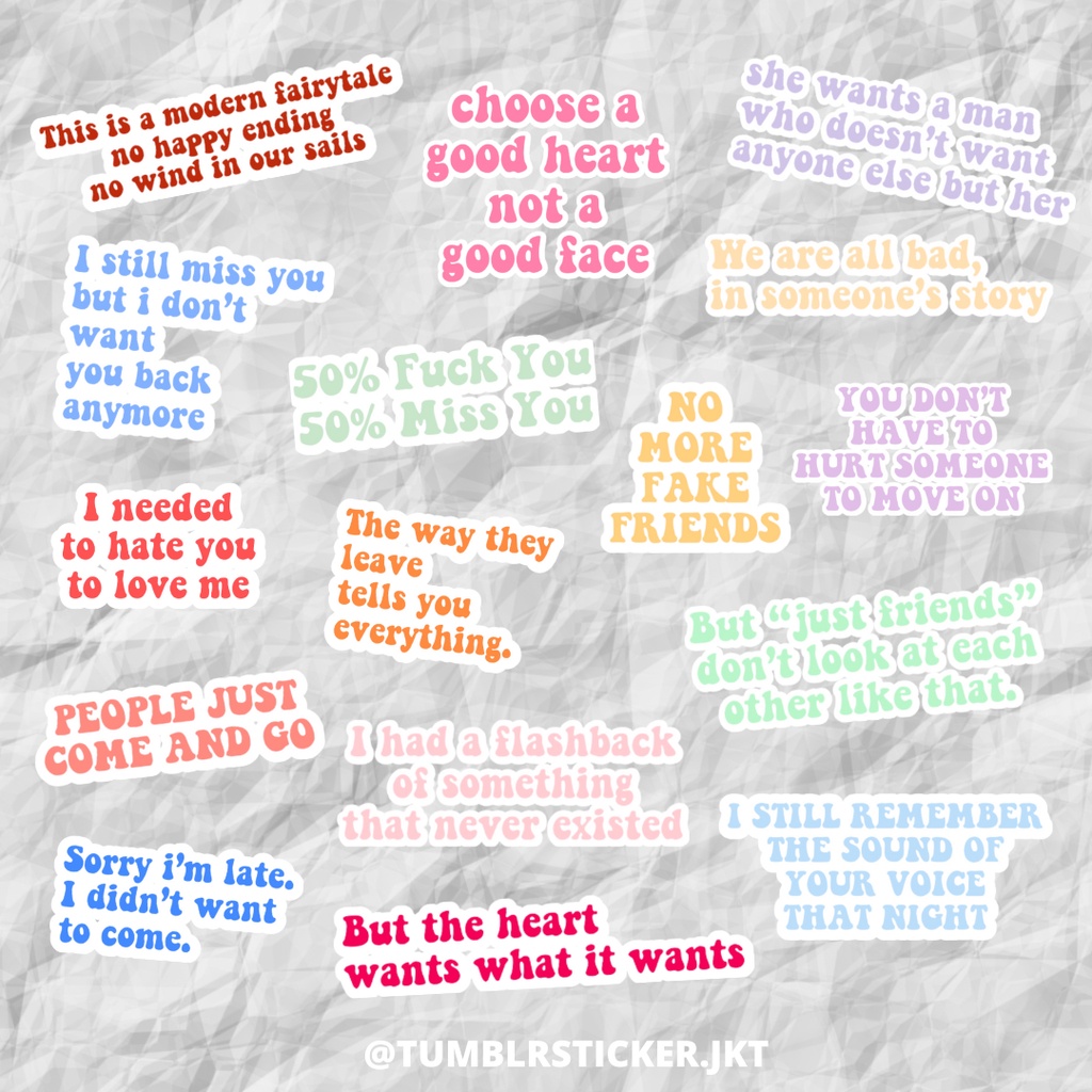 

Sticker Tumblr Aesthetic | Sad Word | STICKER PACK STICKER HP | STICKER LAPTOP STICKER JURNAL STICKER