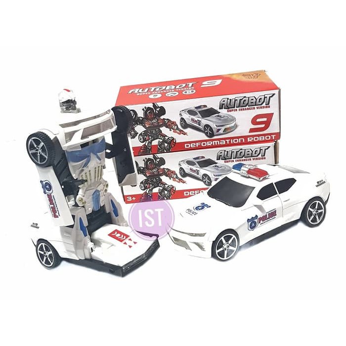 mwn.toys Mainan Mobil Robot Autobot 9 Polisi Putih No.599-10