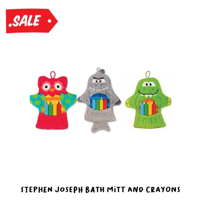 Stephen Joseph Bath Mitt and Crayons