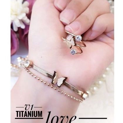 TiTanium set gelang cincin y9283+