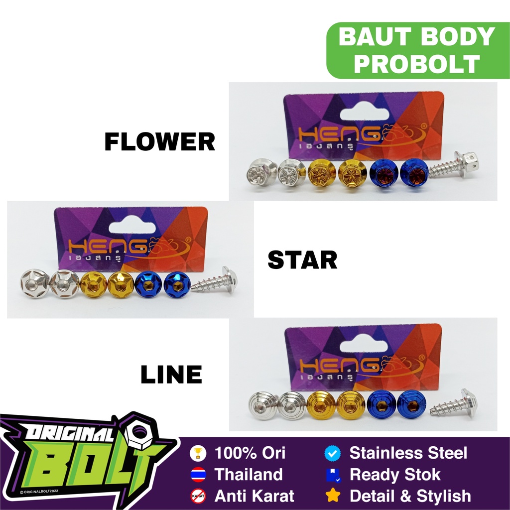 Baut Body Yamaha Mio Nmax Aerox Nouvo Fino Soul Drat Kasar Blue Probolt Stainless Heng King Nut Thai